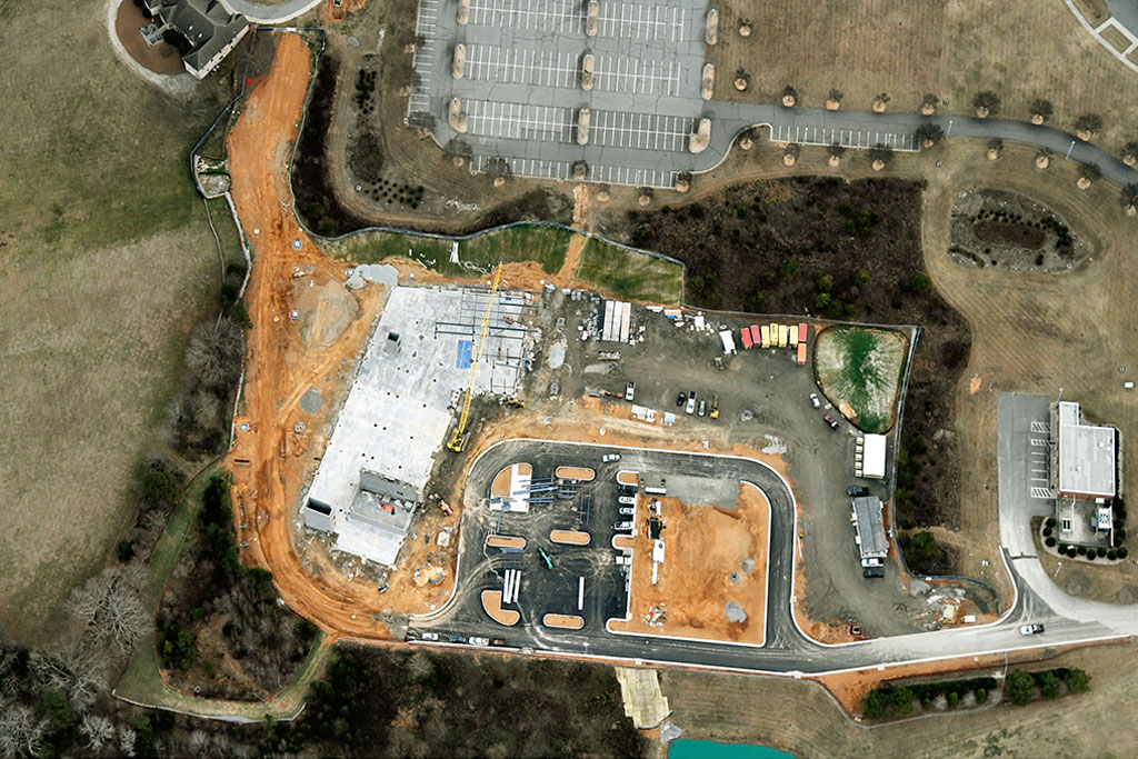 Ariel view of GTCC Aviation Center construction