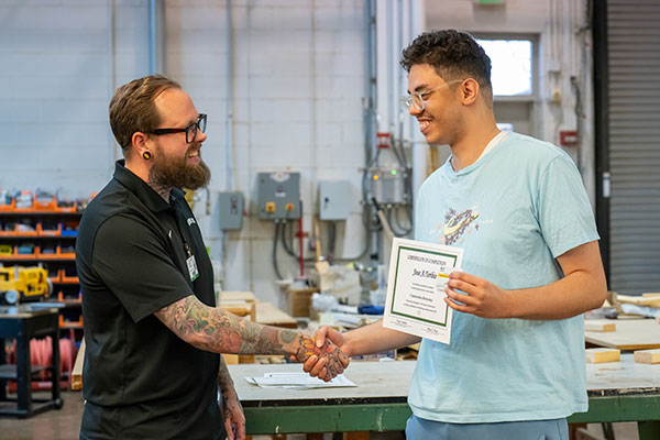 GTCC Workforce Continuing Education student receiving certificate