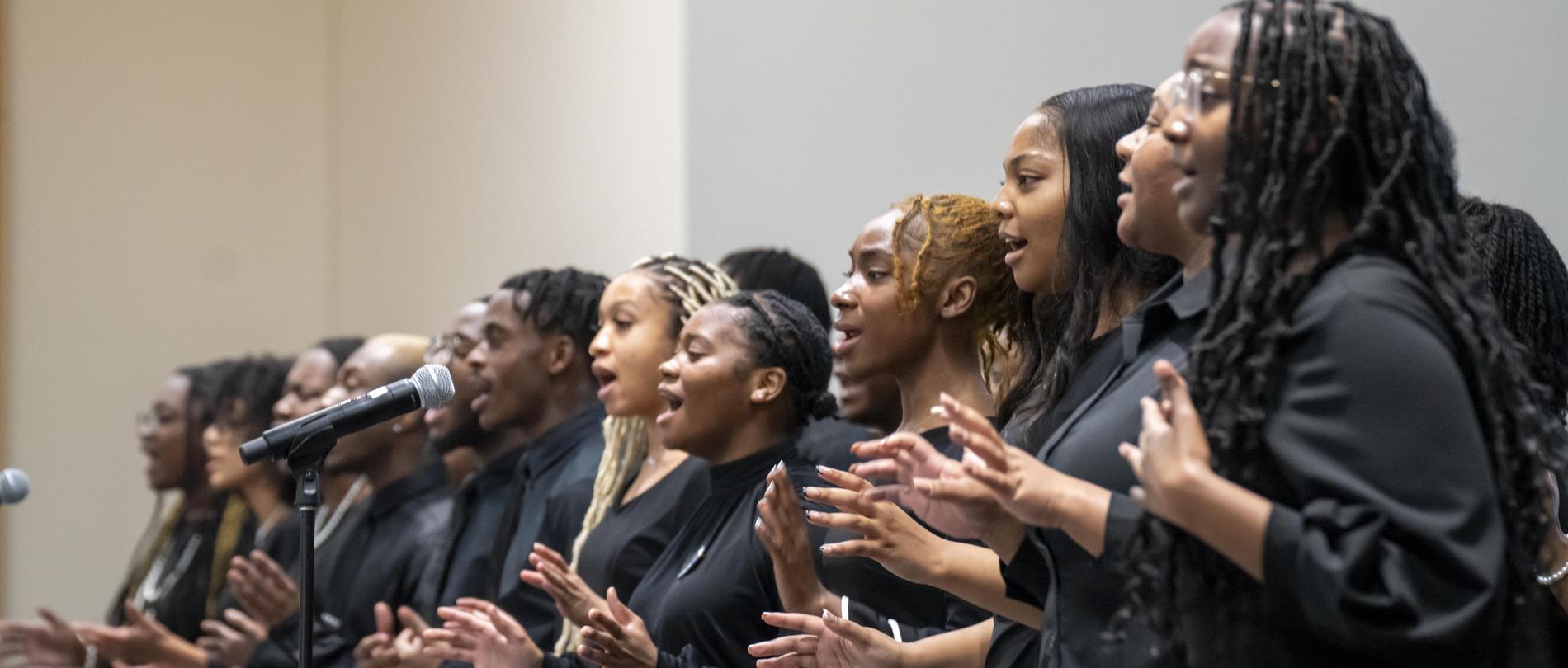 A choir singing at an MLK celebration