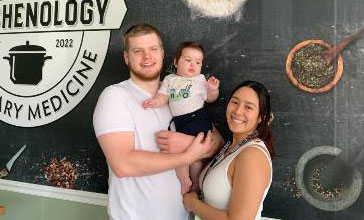 Tania Cerna with her husband and son. 