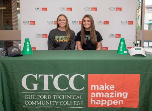 GTCC Volleyball players Carson Simmerson and Mallory Duggins sign their letter of intent to play with GTCC in the spring of 2023.