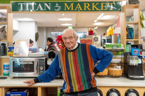 Employee John Gansman in the GTCC Bookstore