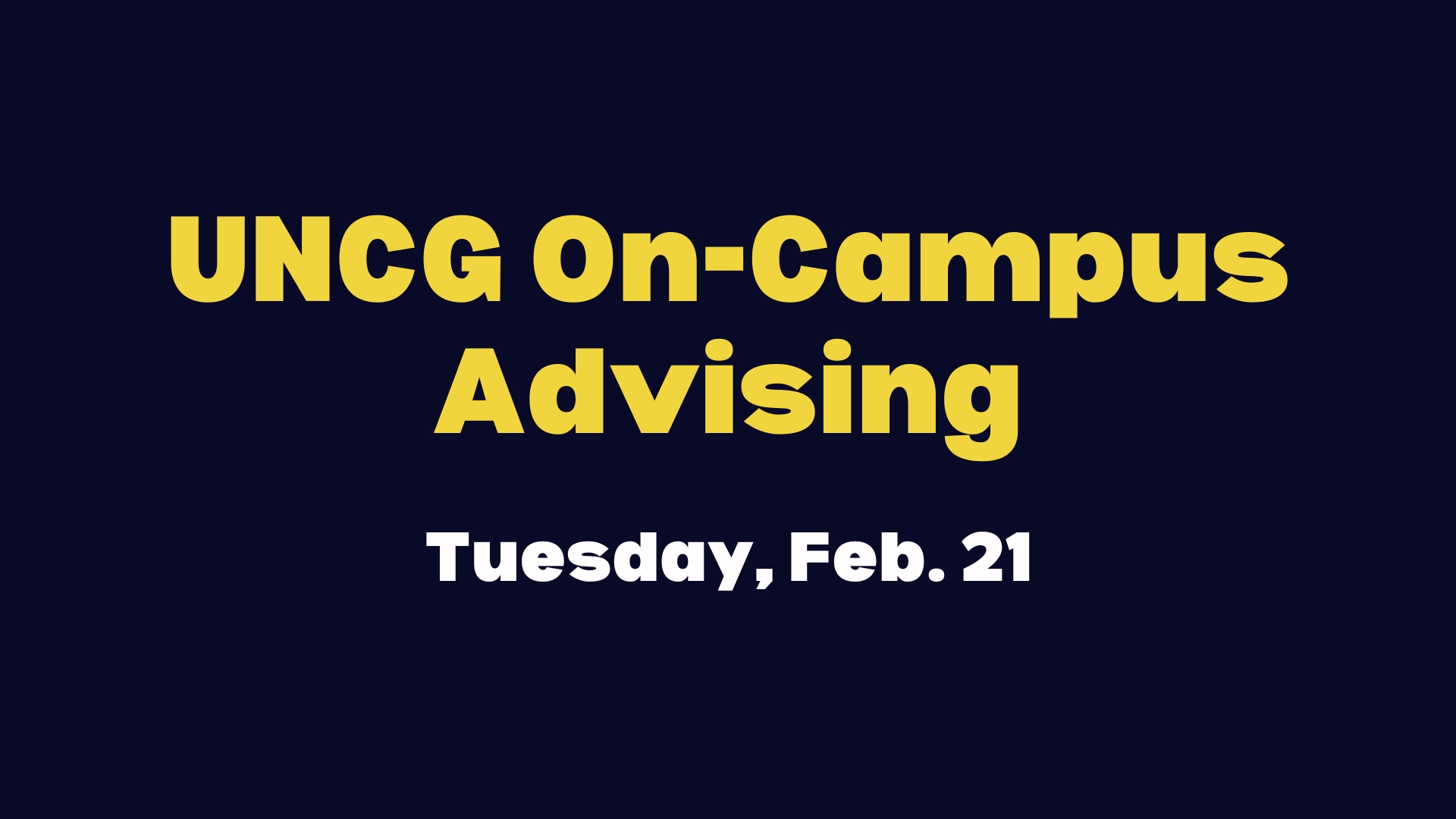 UNCG On-Campus Advising graphic