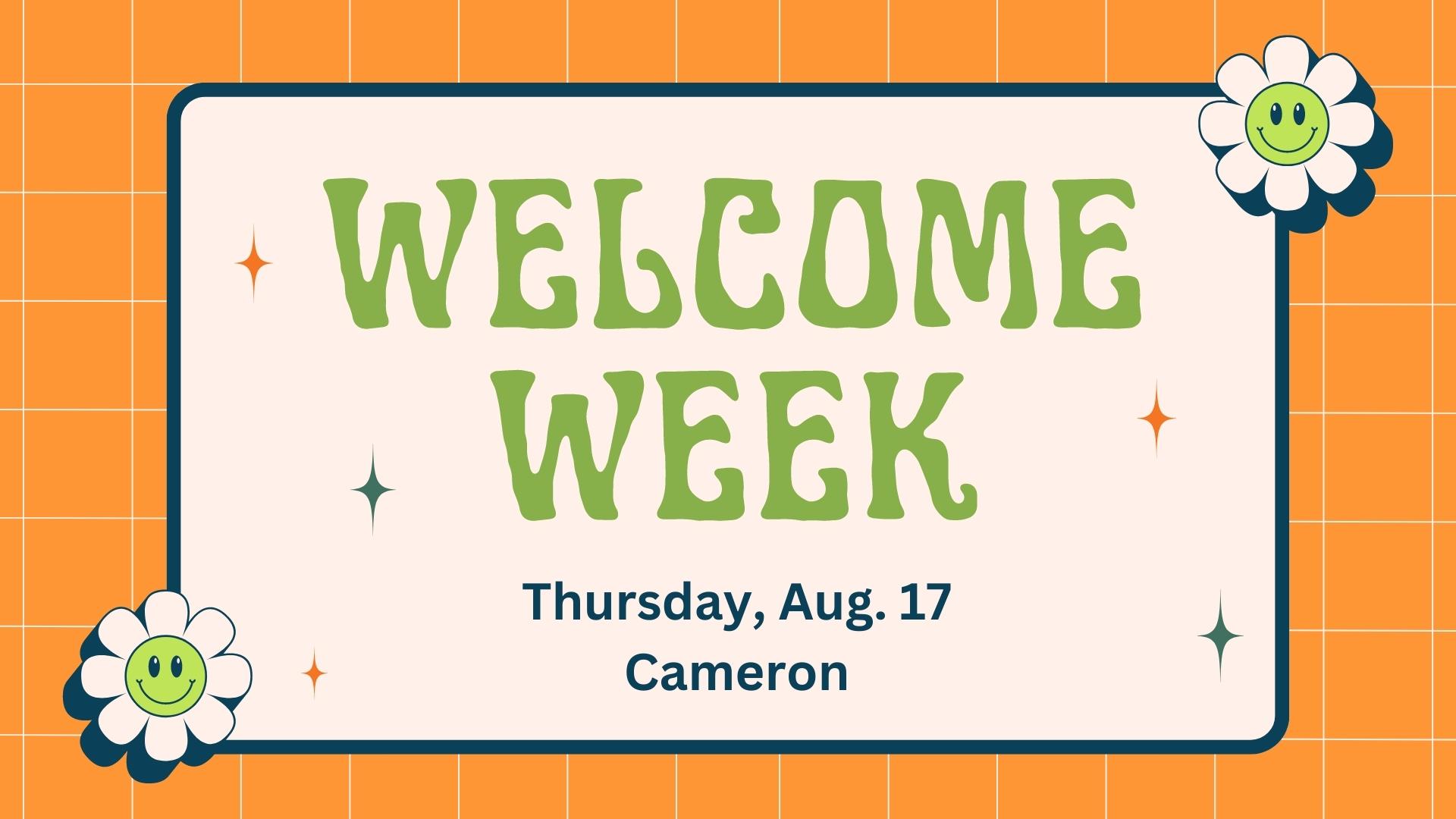 Welcome Week Cameron graphic