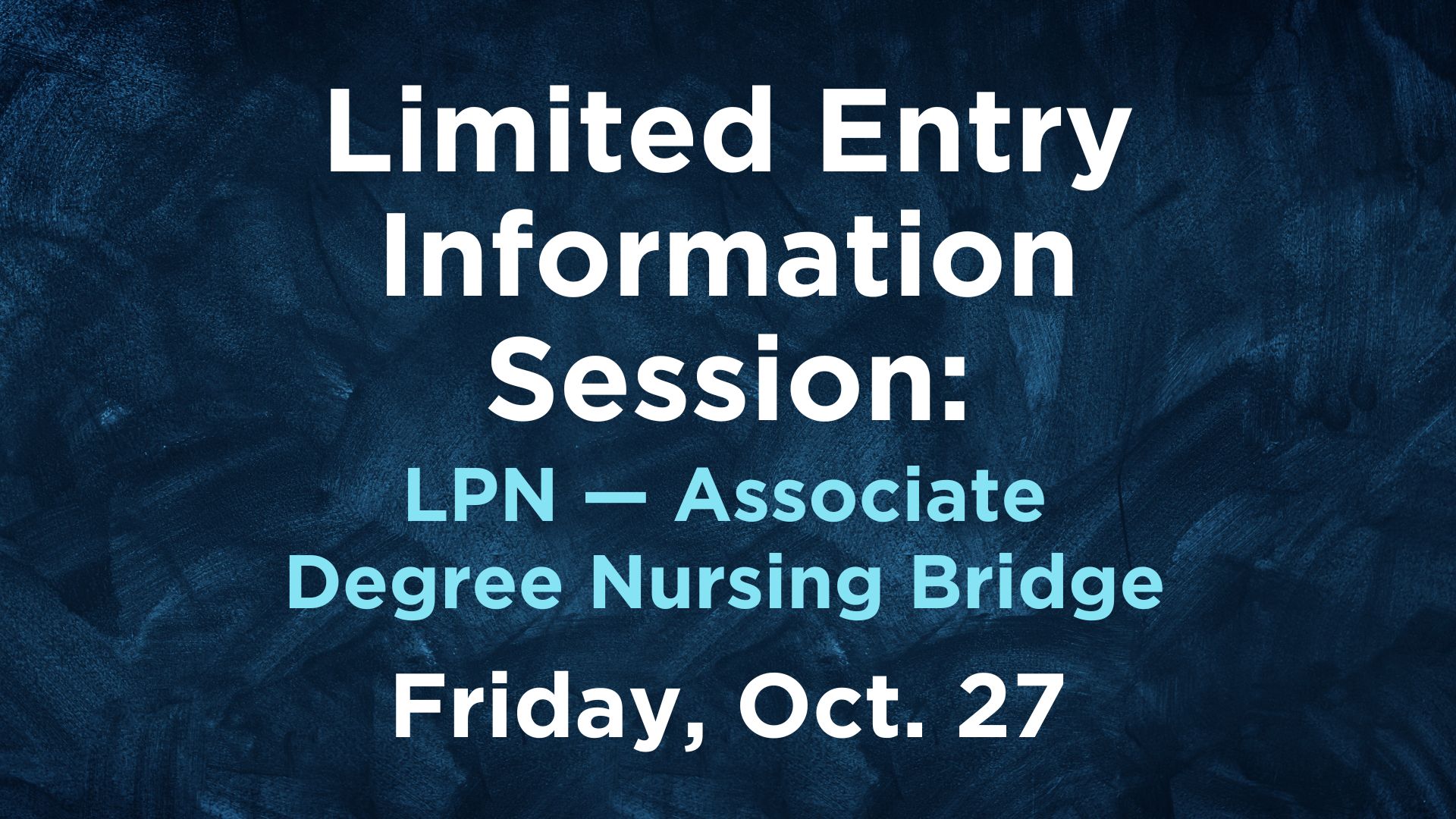 Limited Entry Info Session graphic
